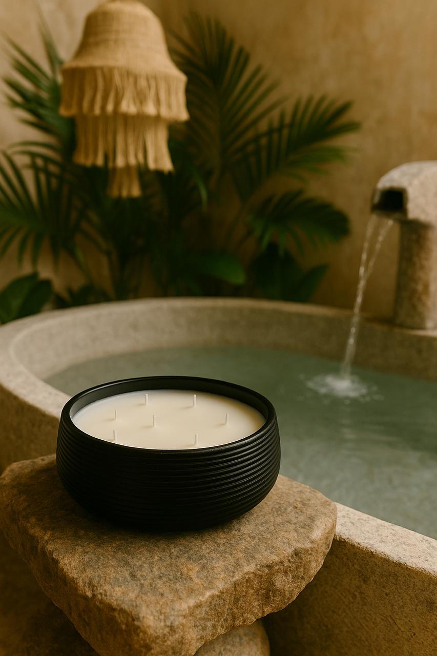 Clay Pot Candle, Vanilla, Wide Shapy